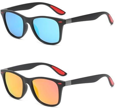 TPZORJX 2pcs zum Autofahren Polarisierte Sonnenbrille Gelbe Gläser Nachtbrille Herren Damen Autofahrer filtert Licht Vision Goggles