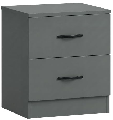 Vida Designs Jasper Green Bedside Cabinet, 2 Drawer With Metal Handles & Runners, Unique Anti-Bowing Drawer Support, Riano Bedroom Furniture