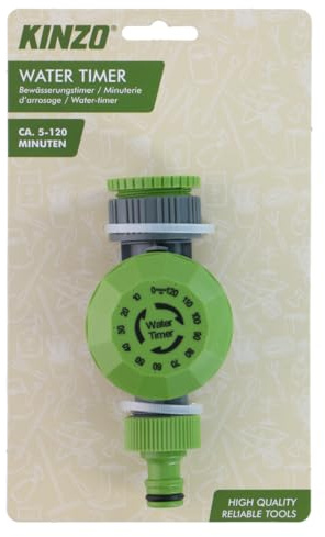 Kinzo Bewässerungssteuerung – Zeitschaltuhr Bewässerung Garten – Mechanische Schaltuhr für Bewässerung – 5120 min – Ohne Batterie