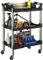 HOMCOM Carro de herramientas plegable de 3 niveles con asa, carro de montaje para almacén, garaje, hasta 68 kg, color negro