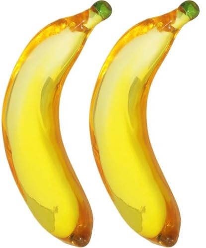 Fituenly Glas-Bananen-trauben-Figur, Kristall-Obst-Ornament, Dekoration, Bananen-mittelstück, Ornamente Für Das Home Office