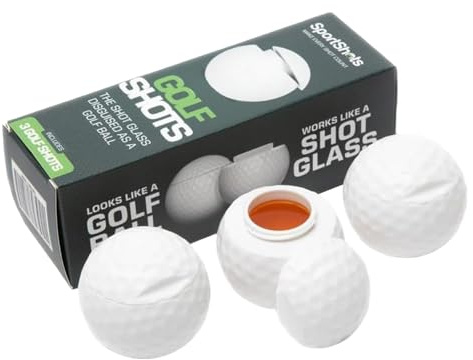 aiyraa 6 bicchieri da shot a forma di pallina da golf con coperchi, bicchieri da whisky personalizzati e divertente tazza da golf, tazza da golf in plastica, regalo ideale per gli uomini