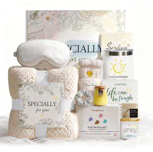 Panier cadeau avec 11 produits de soins personnels pour femmes – Cadeau d'anniversaire pour mère, sœur, amie. Parfait pour la convalescence ou comme cadeau de remerciement.