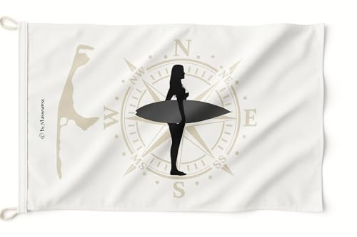 Sylt Surferin Flagge – Kompass, Küste und Freiheit Marine Flag / 120x80cm
