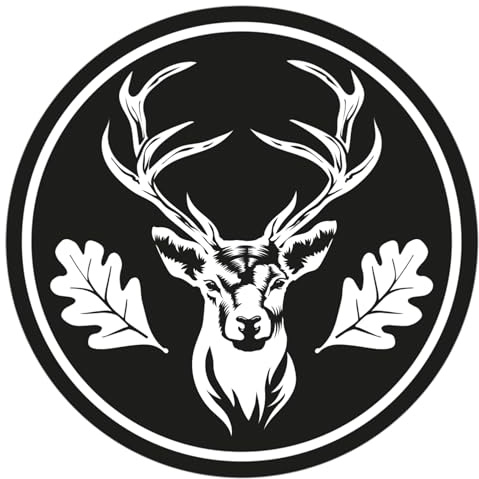Jagd Aufkleber schwarz-weiß – Premium Auto Sticker mit Jagd- & Jagdhund-Motiven, Rund Ø 10 cm – wetterfester Kfz-Aufkleber für Auto, Heckscheibe, Kofferraum – Jäger Geschenkidee