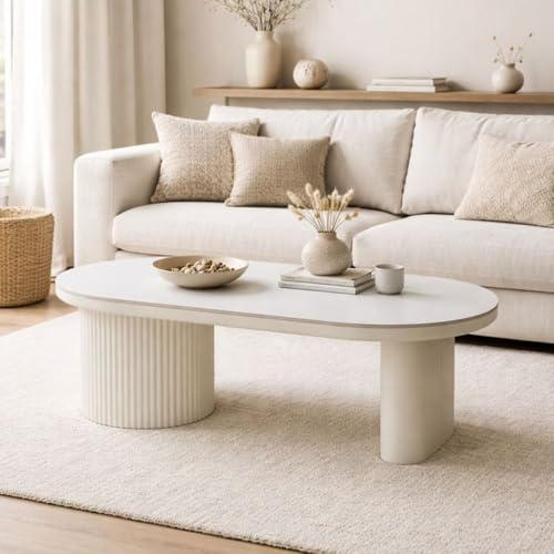 Milton & Oldbrook Couchtisch Kavala, 130 cm, Weiß