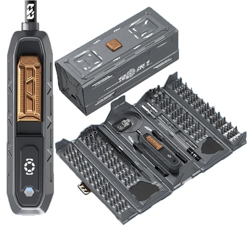 180-in-1 Präzisionsschraubendreher-Set, Feinmechaniker Werkzeug mit 162 Magnetischen Bits, 0,15-0,3 Nm Drehmoment, Ergonomisch, für iPhone, Laptop, Brillen, Uhren (Manuelle)