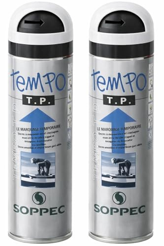 PEGANE Lot de 2 Bombes pour marquage temporaire 500 ML de Couleur Blanc de 5 à 15 Jours