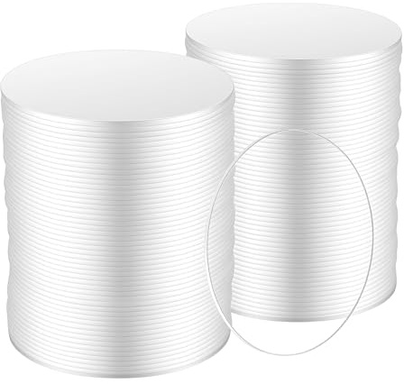 100 Unidades de Discos Acrílicos Redondos Transparentes de 5 cm, 1 mm | CHUENHEI, Placa de Plástico para Manualidades, Bordes Lisos y Peso Ligero, Para Joyería, Llaveros, Bodas y Regalos DIY