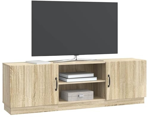 vidaXL TV-Schränk Sonoma-Eiche 150 x 31 x 47 cm Holzwerkstoff, Moderner rechteckiger Wohnzimmerschrank, stylischer TV-Ständer, viel Stauraum, Flexible Multimedia-Einheit