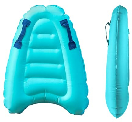 Aufblasbares Bodyboard Kinder mit Griffen, Tragbares Schwimmbrett 67 x 52 x 15 cm, Faltbares Surfboard Leichtes Bodyboard für Sommer Wassersport für Strandsurfen Pool und Schwimmen
