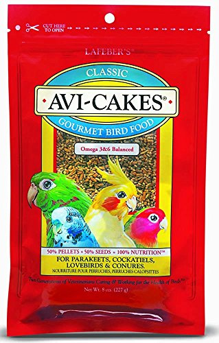 Avi-Cakes Gourmet Bird Food- for Parakeets, Cockatiels, Lovebirds & Conures- 8 oz (4 p)