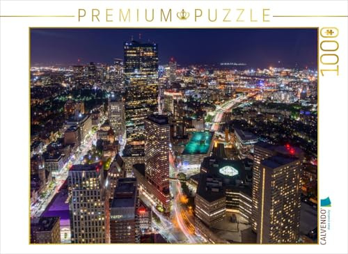CALVENDO Puzzle Lichter der Nacht in Boston | 1000 Teile Lege-Größe 64 x 48 cm Foto-Puzzle für glückliche Stunden