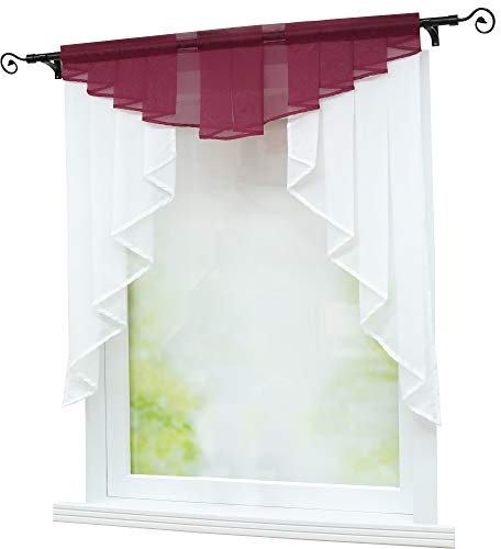 Joyswahl Kleinfenster Scheibengardine Voile Bistrogardine »Gerda« mit Tunnelzug Transparente Gardine Stores BxH 100x100cm Winerot 1er Pack
