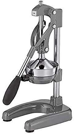 Cilio AMALFI Saftpresse Manuell | rostfreier Edelstahl | Cool Grey | Zitruspresse Handpresse für 25% mehr Saft | geringer Kraftaufwand | Profi Fruchtpresse | 20 × 23,5 × 44 cm