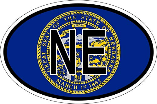 Akachafactory Sticker Aufkleber Nationalitätenkennzeichen Flagge Fahne Nebraska NE