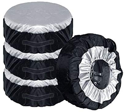 Comily Plus+ Tyre Storage Bags Set of 4,Heavy Duty Tyre Covers with Handles,Waterproof Wheel Storage Bags for Seasonal Use,Fits Car SUV Truck Tires for Keeping Garage Tidy for 29-35Tyre in Diameter