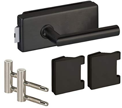 MeinTürgriff Exklusiv Glastürbeschlag Faro Glastür Edelstahl Türgriff Studio Office Schloss schwarz