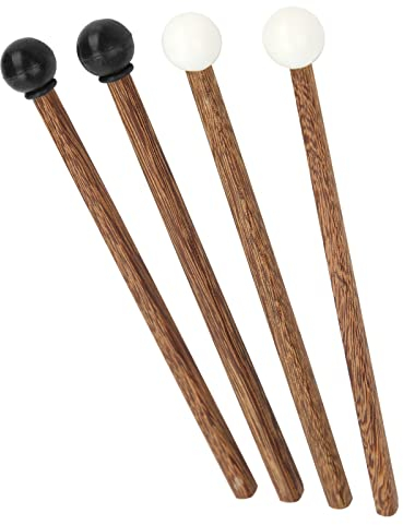 Bâton de Tambour à Tête Ronde 4 Pièces, Baguettes en Caoutchouc pour Enfants Pièces D'instrument de Percussion de 16,5 Cm pour Batteurs et Pratiquants D'enfants