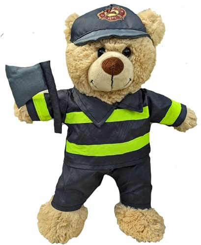 Bombero bombero con hacha - 40 cm - Ropa de oso de peluche - Oso no incluido