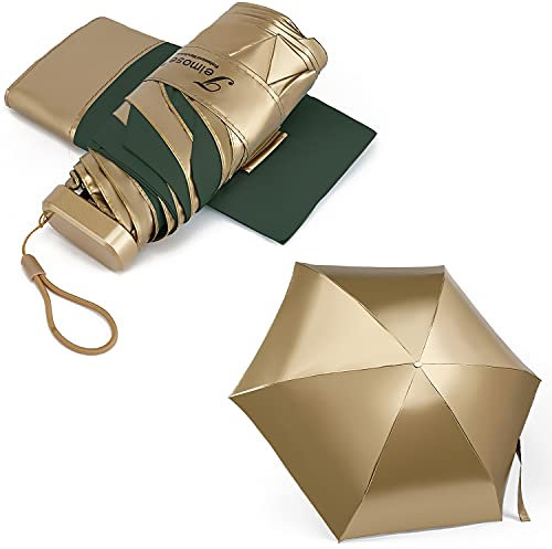 TEIMOSE Ultra Light,Rain & Sun compact Umbrella Windproof, Mini Folding Umbrella for Travel Windproof, Rainproof & 99% UV Protection with Black Anti-UV Coating, UPF50+ (DARK GREEN)