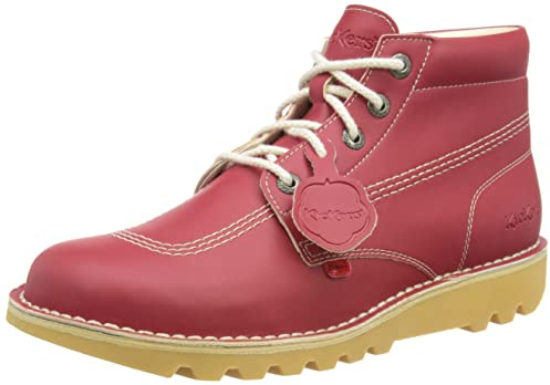 Kickers Unisex Leather Alternative Kick Hi Classic Ankle Boots | Plant Based Material | Extra Comfortable | Added Durability | Premium Quality, White, 12 UK