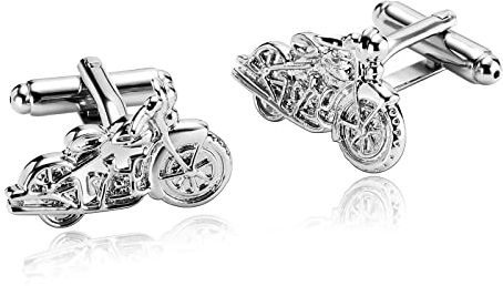 Manschettenknöpfe Herren Hochzeit, Motorrad Manschettenknöpfe Herren Vintage aus Silber Edelstahl Hochzeitstag Geschenke für Männer