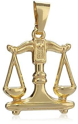NKlaus Kettenanhänger klein Waage 333 Gelb Gold 8 Karat poliert Amulett für Halskette 3064