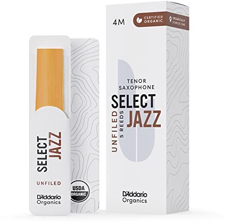 D'Addario Organic Select Jazz Unfiled Tenor Sax Reeds 4 Medium, 5-Pack | Organic Select Jazz Unfiled tenor sax reeds deliver rich tone, flexible response, strong projection and consistent jazz play.