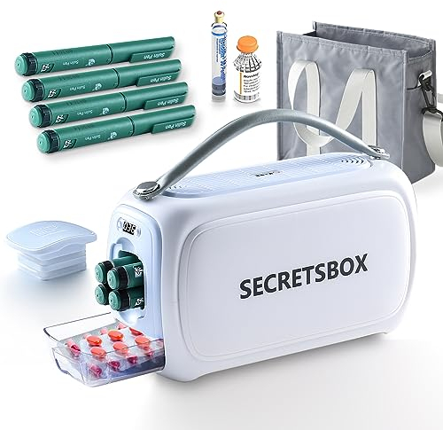 Raffreddamento per farmaci da viaggio, Mini frigorifero per insuline portatile, approvato dalla TSA con display digitale da 2-8℃, Kit da viaggio per il diabete, con 2 baterías