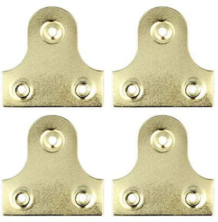 Large Picture Flat Hanging Brackets for Wall Heavy Duty Picture Hanging Plates 50mm Brass Wall Mirror Hanger Plates/Fixings Pack of 4