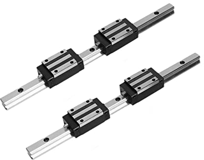 Coavoo 2 Stück HGR15 400mm 15mm Linearschiene Linearführung Führungsschiene + 4 Stück HGH15CA Linearlager Lagerblock Gleitblock Hochpräzise CNC-Teile für CNC-Fräser Drehmaschinen 3D-Drucker