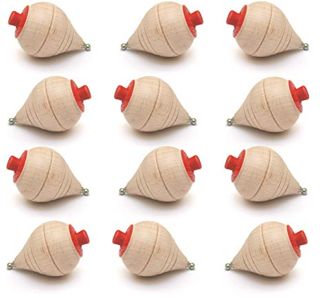 Lot 4/8/12/24 Klassische Holz Kreisel mit Seil – Geschenke und Details Kommunion, Geburtstagsfeier, Piñatas, Gastgeschenke Eingeladen Kinderfest, Schule – Kinderspielzeug, Jungen, Mädchen (24)