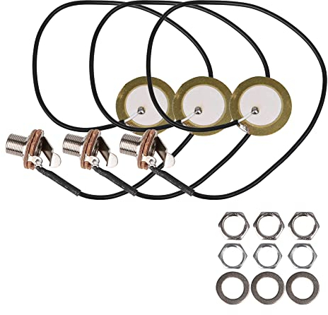 Piezo mit Schallwandler, Mikrofon-Tonabnehmer für Ukulele, Mandoline, Banjo, silberfarben, 3 Stück