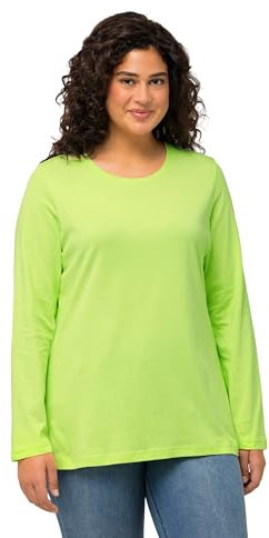 Ulla Popken Langarm-Shirt Magliette, Verde Lime, 54-56 Donna