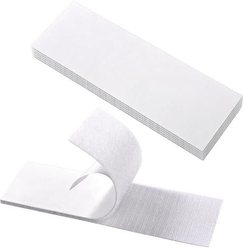 BRAVESHINE Klettband selbstklebend extra stark, 60mm X 180mm Klettverschluss selbstklebend 6 Stück doppelseitiges Klettband Klett Klebeband, Set Haken & Flausch, Weiß