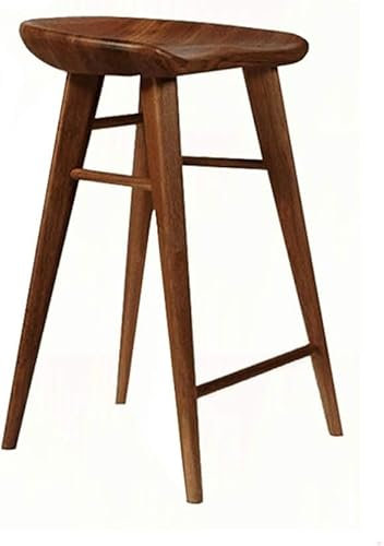 OwKay Chaises de bar en bois massif - Chaise de bar ergonomique de style nordique, durabilité couleur noyer (taille : 75 cm) Décoration