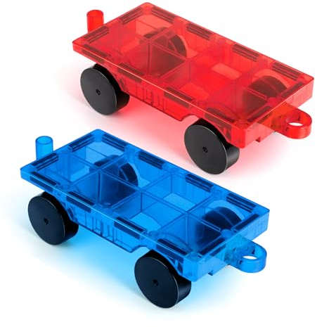 zhangxin Magnetische Bausteine,Magnetische Fliesen Kinderspielzeug ,Magnetisches Auto, STEM Magnet Spielzeugfür Jungen und Mädchen über 3 4 5 6 7 Jahre alt. Farbige Fliesen verbessern Mint Bildung