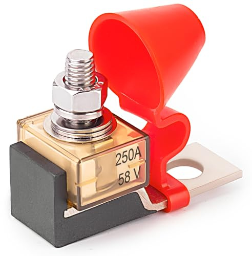 Scelrin MRBF Terminal Fuse Block 250A, Marine Rated Battery Fuse 58V DC Max IP66 Waterproof Protect Circuit of Charging Piles RV Car Cruise Cranes (250A)