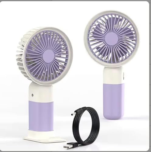 Portable Mini Fan USB Rechargeable mini ventilador Air Cooler Hand Held Electric Small Handheld mini desk fan (Purple)
