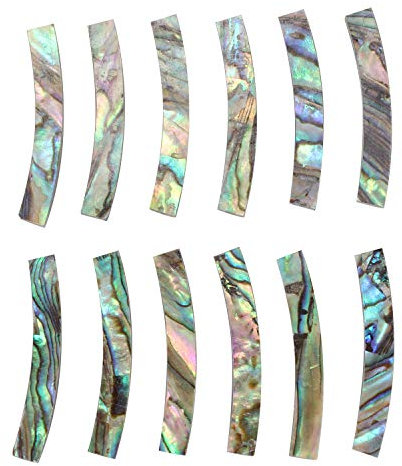 Lisher 12-teiliges Set für Gitarre, Rosette, , Abalone, Muschel, Intarsien, Streifen, Kurven, Gitarre, Sound, Loch, Einlage, 4 mm breit