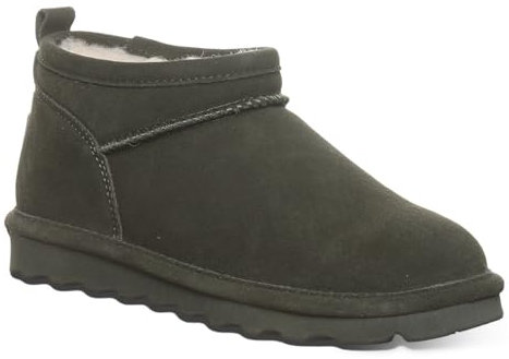 BEARPAW Women's Super Shorty Ankle Boot | Slip On Comfortable Winter Boot | Multiple Colors & Sizes, Seaweed, 4 UK