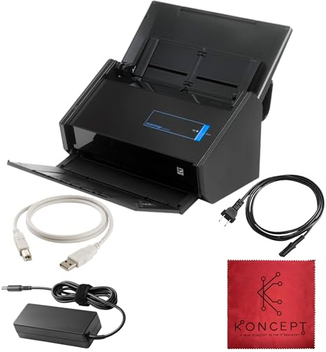 IX500 Fujitsu Scansnap Receipt Scanner for Mac & PC - USB High Speed Cloud Enabled Document, Photo Scanners - ADF with Duplex Scanning - Comes with 16v, USB 3.0 Cable (Renewed)