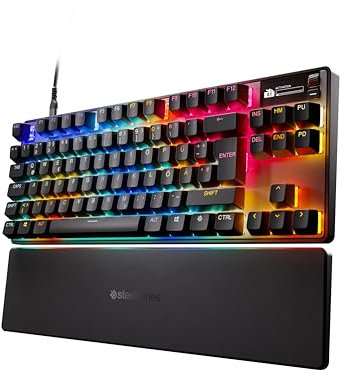 SteelSeries Apex Pro TKL Gen 3 - HyperMagnetic Tastiera da gaming - OmniPoint 3.0 switch - Attuazione regolabile - Innesco rapido - Preimpostazioni di gioco -Tocco rapido/SOCD - OLED -DE Layout QWERTZ