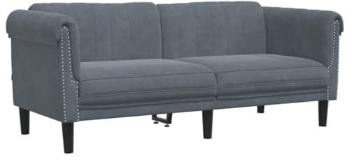 KOIECETA Sofa Polstersofa 2-Sitzer mit Stützbeinen Zweisitzer Loungesofa Designsofa für Wohnzimmer Couch Wohnzimmersofa Dunkelgrau Samt