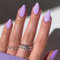 Lilac Press on Nails Short Almond Shaped, SXVME 30 Pcs Thick Acrylic Short False Nails Press ons Natural Glue on Nails Custom Solid Color For Women Daily Wear