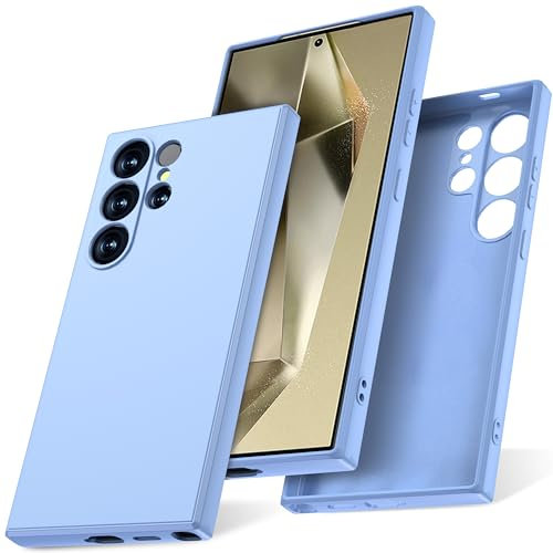 Watana for Samsung Galaxy S24 Ultra 5G Case, Soft-Touch Silicone Phone Case, Shockproof, DustProof, Antiskid Full Body Armour Phone Cover with Microfiber Lining for samsung S24 Ultra 5G,Light Blue