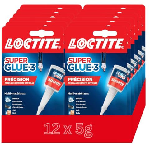 Super Glue 3 Präzision 5g – Sekundenkleber für alle Materialien – Starker Kleber für präzise Reparaturen – Transparenter, schnell trocknender Blitzkleber (12 x 5g)