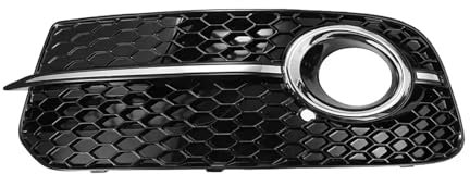 Copertura cromata Compatible With paraurti anteriore auto, griglia da corsa compatibile con Audi Q5 2013-2016, griglia fendinebbia, copertura in rete a nido d'ape(Left)
