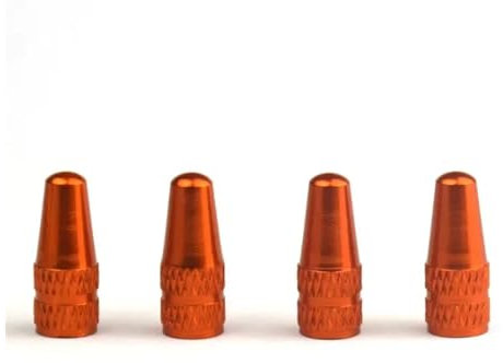 Hyuwdai 4 Stücke Aluminiumlegierung Road MTB Track Racing Bike Schlauch Reifen Fahrrad Reifen Rad Ventilkappe AIR Ventilkappen(4PCS-Orange)